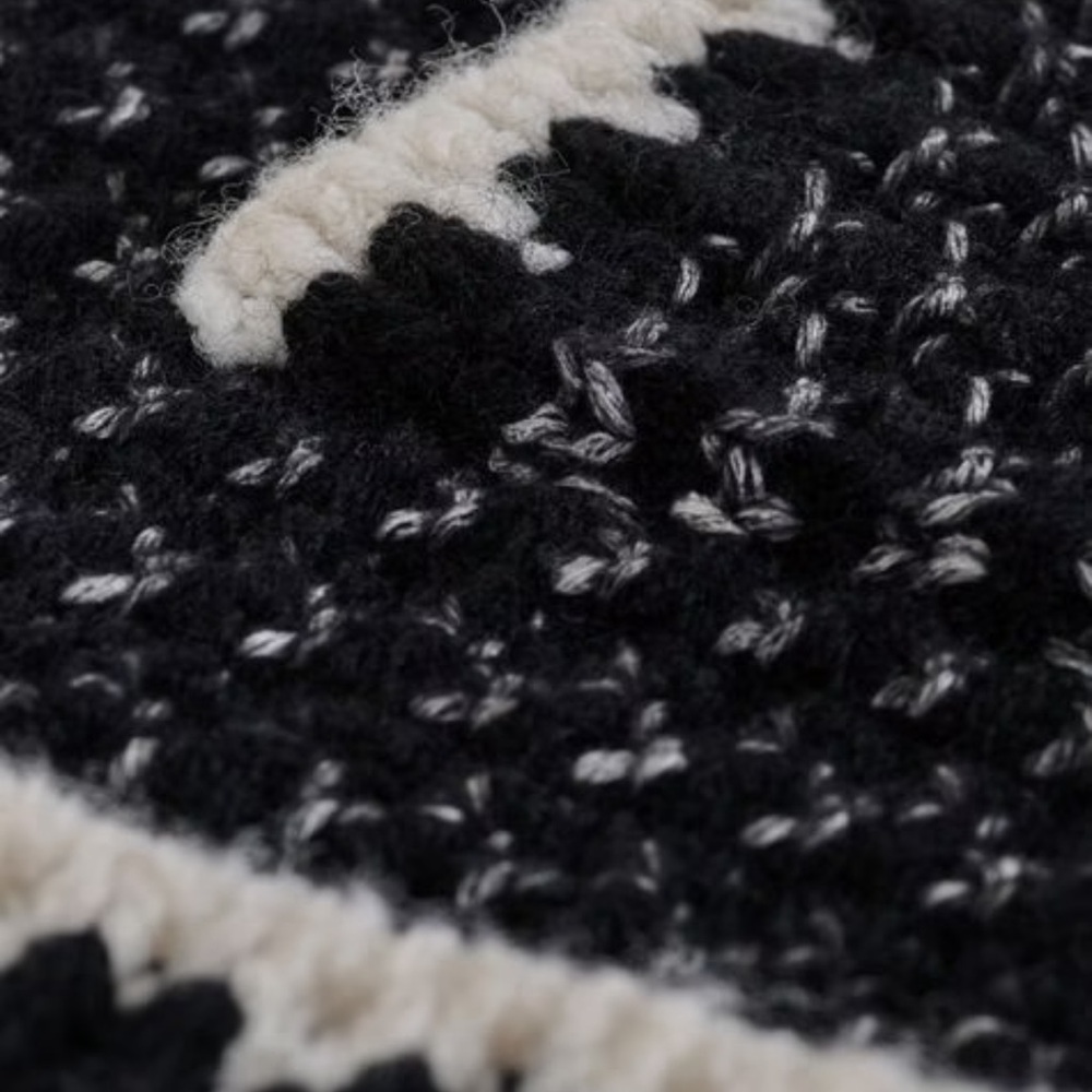 SWEATER- BA&SH Black & White Knit Cardigan - Picture 6 of 7